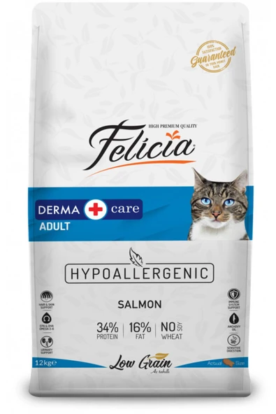 Düşük Tahıllı Hypoallergenic Kedi 12kg Somonlu Yetişkin Kedi Maması Salmon Hipoalerjenik ürün görseli 1