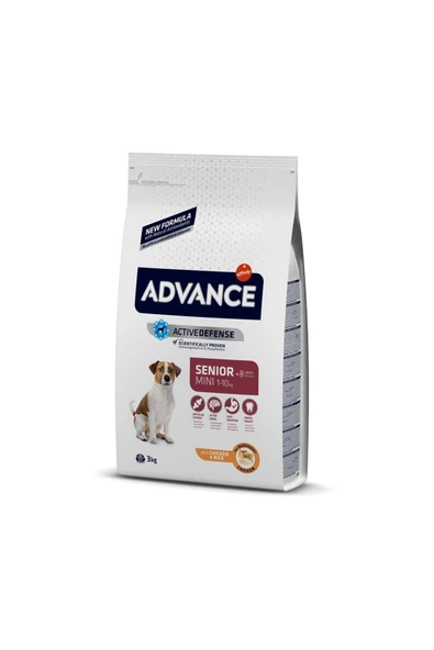 mini senior 8+ yaş tavuklu küçük ırk yaşlı köpek maması 3kg ileri yaşta köpek için ürün görseli 1