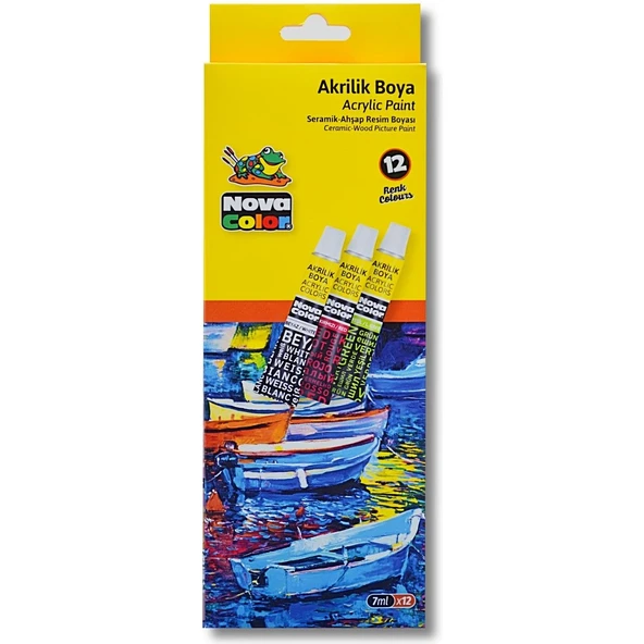 Nova Color Akrilik Boya Tüp 7 Ml 12li Takım ürün görseli 1