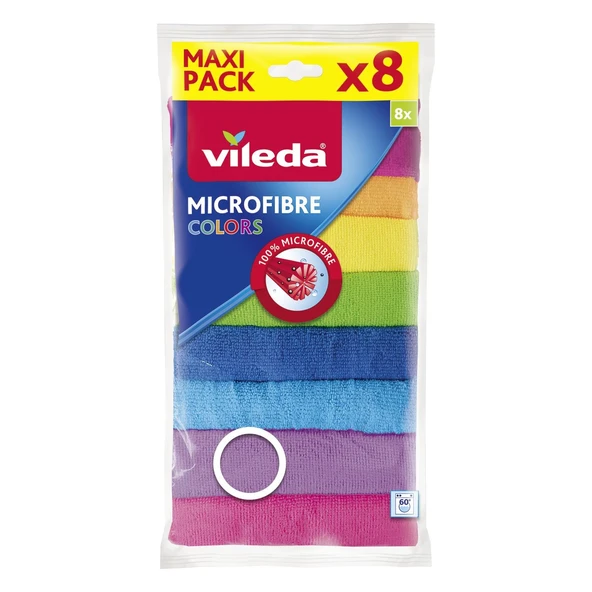 Vileda Mikrofiber Temizlik Bezi Colors 8 Li ürün görseli 1