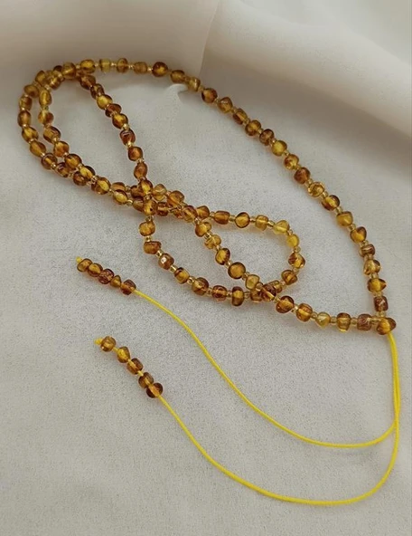 Kolye Kehribar Amber Doğaltaş Ayarlanabilir İp Yetişkin Kolyesi ürün görseli 1