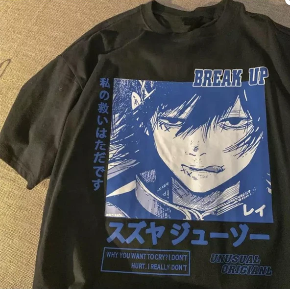 Anime Break Up Siyah (Unisex) T-Shirt ürün görseli 1