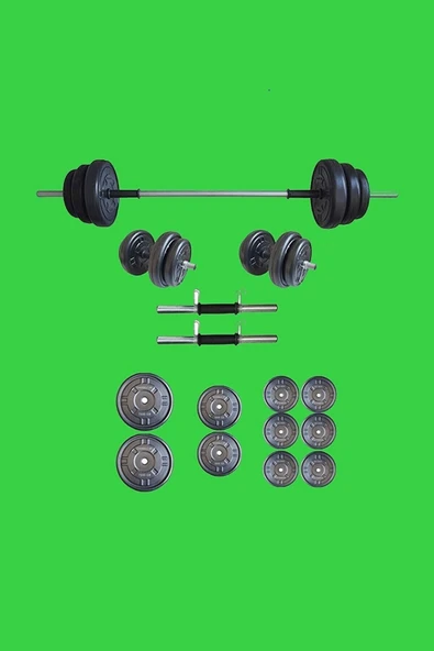 Mocca Style 55 Kg Ağırlık Seti 55 Kg Vücut Geliştirme Aleti Halter Seti ürün görseli 1
