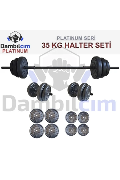 Dambılcım Platinum 35 KG Halter Seti 35 KG Dambıl Ağırlık Seti Vücut Geliştirme ürün görseli 1