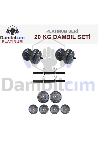 Dambılcım Platinum 20 KG Dambıl Seti Ağırlık Seti Vücut Geliştirme Aleti ürün görseli 1