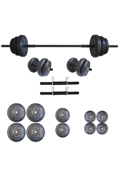 Moccastyle Moccadiamond 55 Kg Halter Seti Dambıl Seti 55 Kg Ağırlık Ve Vücut Geliştirme(50 Kg Plaka Ağırlığı) ürün görseli 1