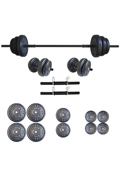 Mocca Style 55 Kg Ağırlık Seti 55 Kg Vücut Geliştirme Aleti Halter Seti (50 Kg Plaka Ağırlığı) ürün görseli 1