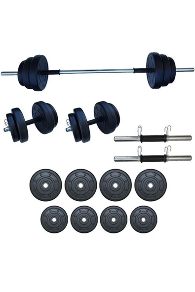 Mocca Style 35 Kg Ağırlık Seti 35 Kg Vücut Geliştirme Aleti Halter Seti ürün görseli 1