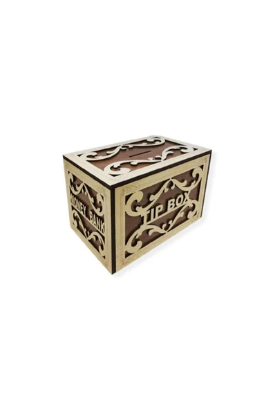 Ahşap Tip Box Bahşiş Kutusu Anahtarlı Tip Box Kutusu Ahşap Kumbara ürün görseli 1