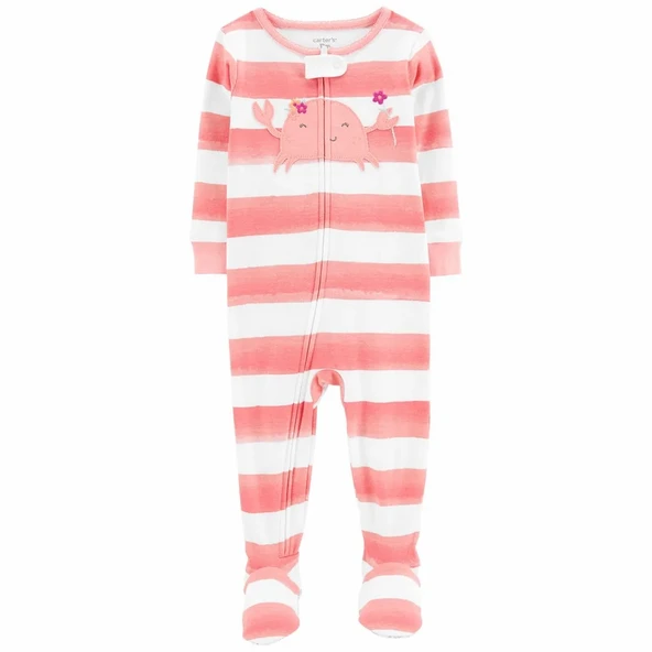 Carter's Yengeç Rahat Pamuklu Tulum Tek Parça Pijama - Bebek Kız ürün görseli 1