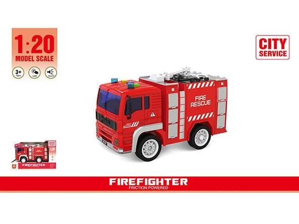 Ceren Ctoys Pilli Işıklı Sesli 1:20 İtfaiye Kamyonu WY551A ürün görseli 1