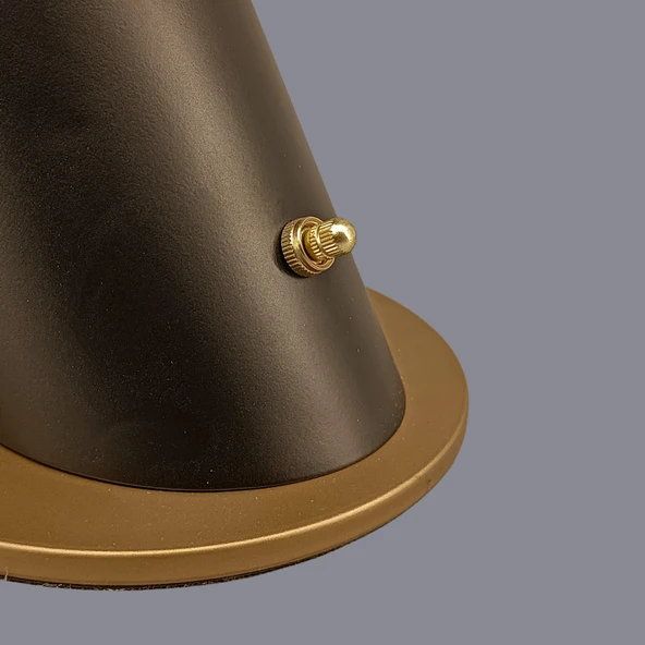 Vela Siyah Eskitme Gold Masa Lambası - Resim 6