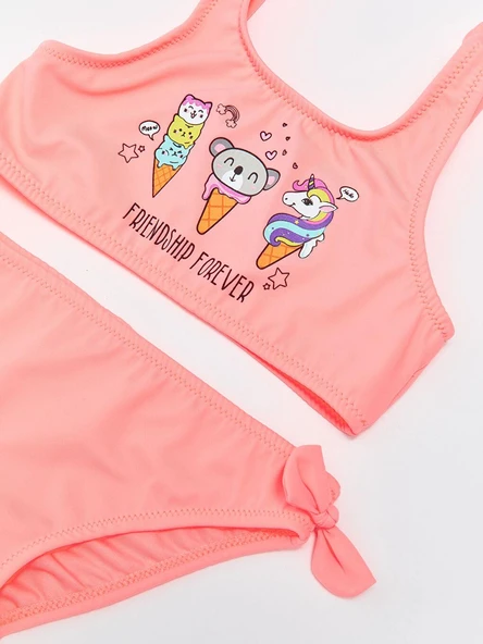 Fiyonklu kız çocuk bikini takım - Resim 3