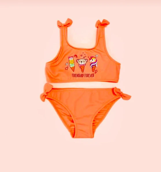 Fiyonklu kız çocuk bikini takım - Resim 7