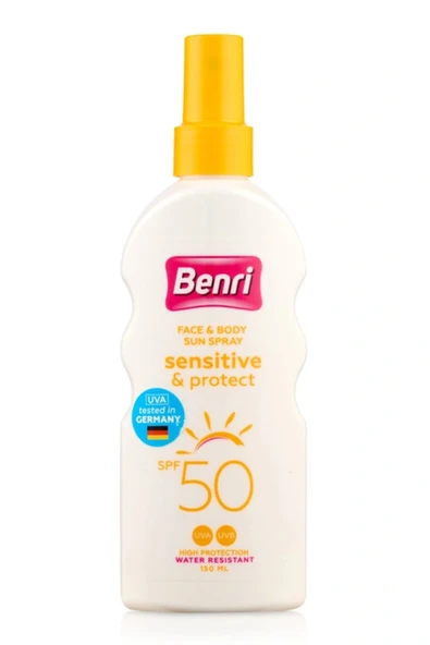 Benri Hassas & Koruma Güneş Spreyi SPF 50 – Hipoalerjenik Yüksek Koruma, 150 ml ürün görseli 1