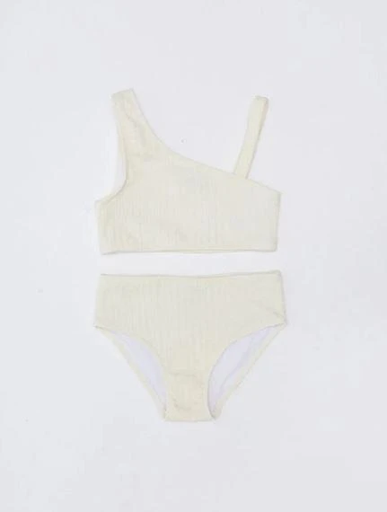 Dokulu kumaş kız çocuk bikini takım ürün görseli 1