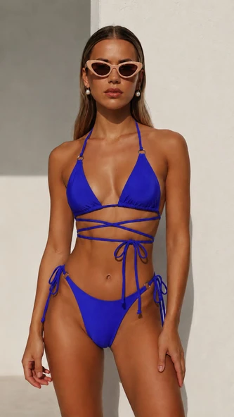 İp ve halka detaylı bikini takım - Resim 11