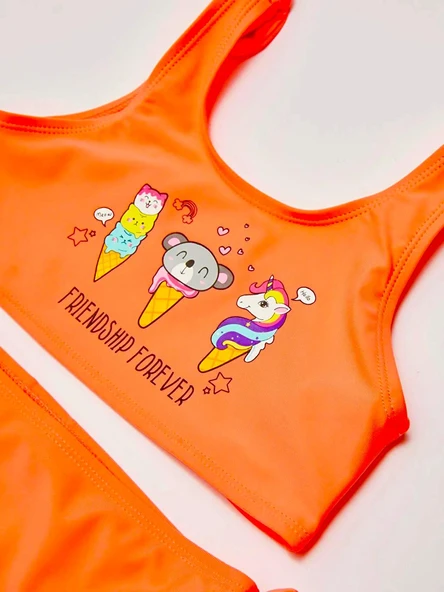 Fiyonklu kız çocuk bikini takım - Resim 8