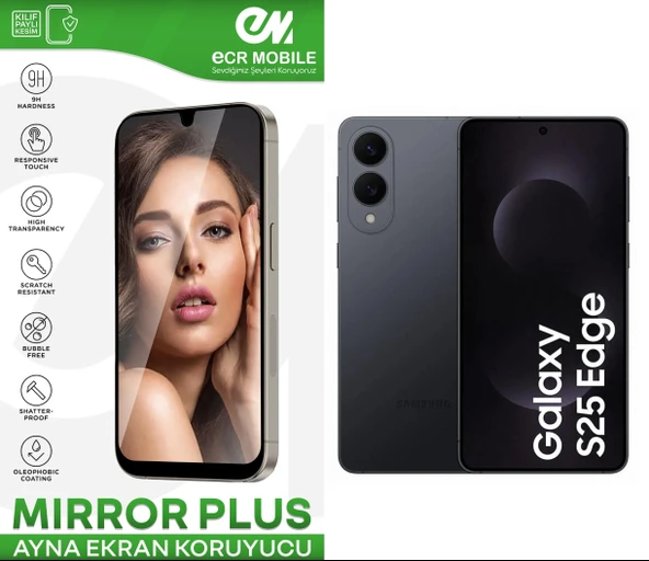Samsung Galaxy S25 Edge ile Uyumlu Esnek Ayna(Mirror) 9H Nano Ekran Koruyucu ürün görseli 1