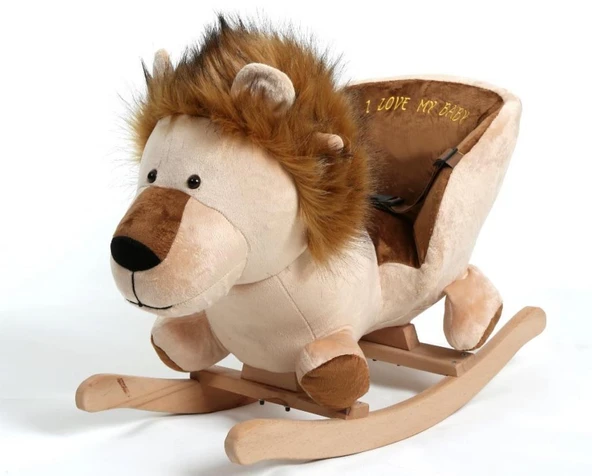 TommyBaby Egitici Peluş Sallanan Aslan Ahsap Sallanan ASLAN ürün görseli 1