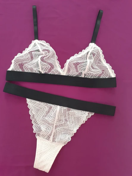 TOZ PEMBE BRALET-STRING TAKIM DS20095BRT ürün görseli 1