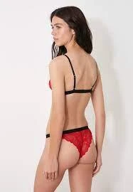 KIRMIZI FULL DANTEL BRALET TAKIM - Resim 5