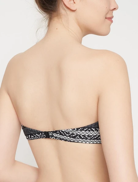 Renkli şerit detaylı bikini üstü - Resim 3
