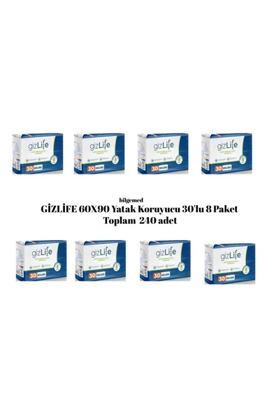 Gizlife Yatak Koruyucu Örtü 60x90 cm 8 PAKET– 240 Adet ürün görseli 1