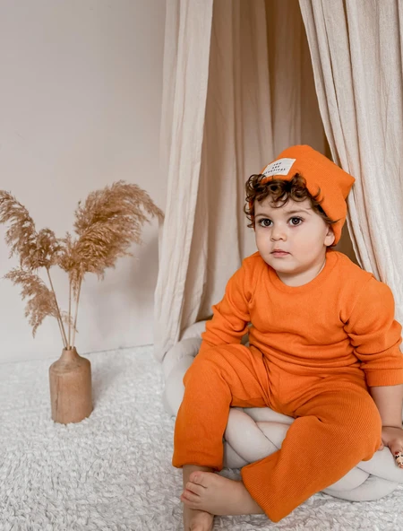 MiaBaby Pamuk Bereli 3'lü Takım Bebek Ve Çocuk Turuncu ürün görseli 1