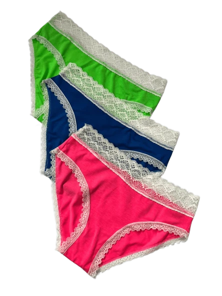 3 lü paket Dantelli Hipster Külot - Resim 4