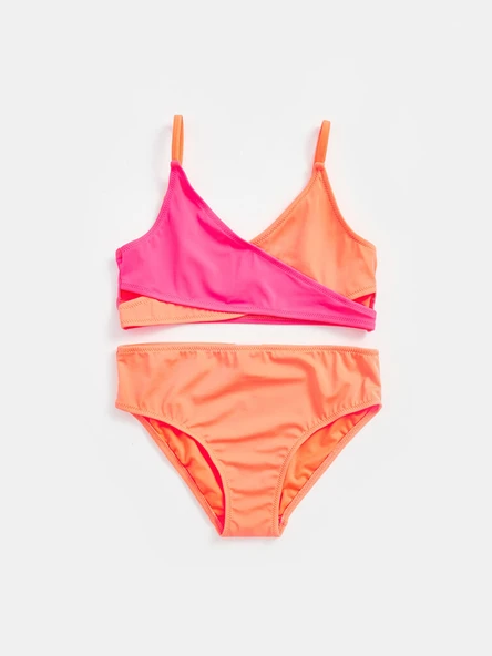 Turuncu Hızlı Kuruyan Kız Çocuk Bikini Takım ürün görseli 1