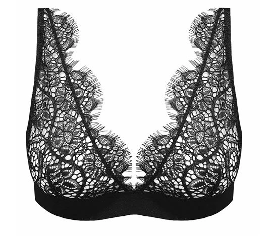 SİYAH SAÇAKLI DANTEL BRALET - Resim 2