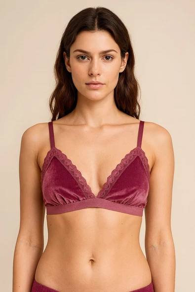 GÜL KURUSU KADİFE BRALET DS200111BR ürün görseli 1