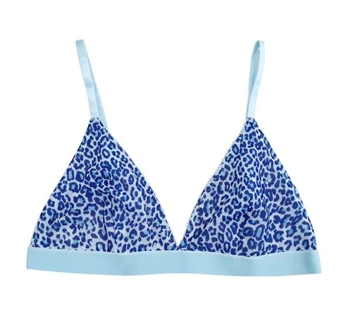 MAVİ LEOPAR TÜL KAPSIZ BRALET DS200123BR - Resim 4
