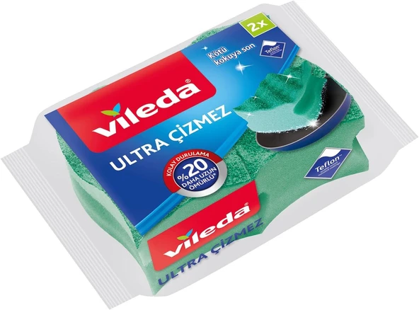 Vileda 2 Li Ultra Çizmez Oluklu Bulaşık Süngeri ürün görseli 1