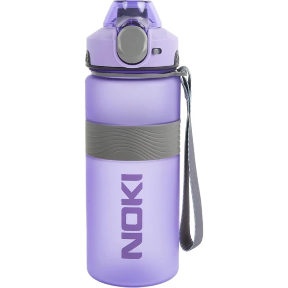Noki Su Matarası Tritan Auto Kapak Soft Touch Silikon Bantlı Askılı 750 Ml Mor ürün görseli 1