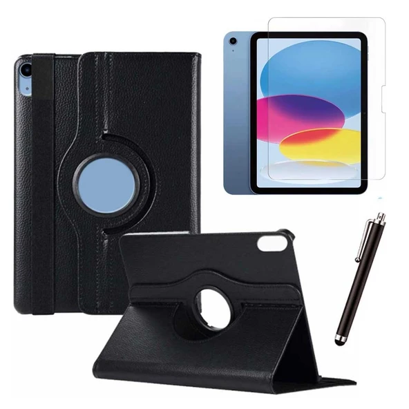 Apple iPad 10. Nesil / iPad A16 Uyumlu 10,9 inç Tablet Kılıfı Cam Kalem Set ürün görseli 1