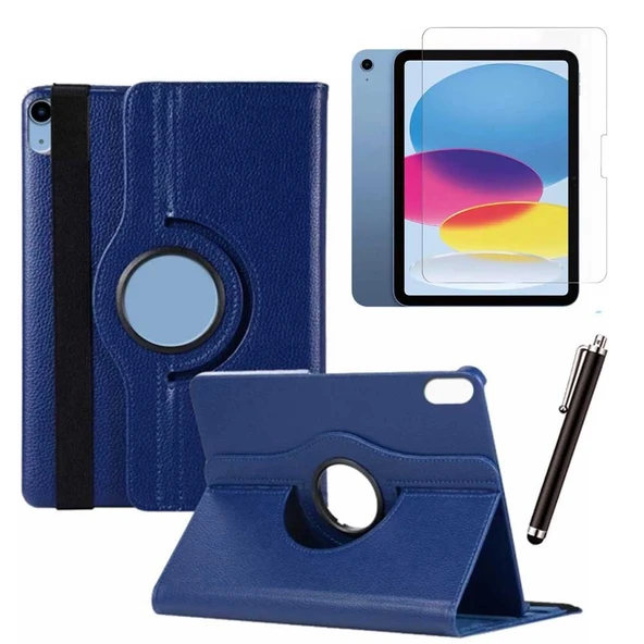 Apple iPad 10. Nesil / iPad A16 Uyumlu 10,9 inç Tablet Kılıfı Cam Kalem Set ürün görseli 1