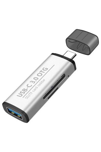 Plentiful Type-C 3in1 Usb Kart Okuyucu Micro Sd Card Reader Çevirici Dönüştürücü Usb 3.0 OTG Adaptör ürün görseli 1