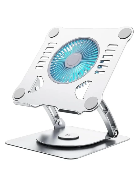 Plentiful Notebook ve Laptop Stand 360 Derece Dönebilen Alüminyum Katlanır Stand Gümüş ürün görseli 1