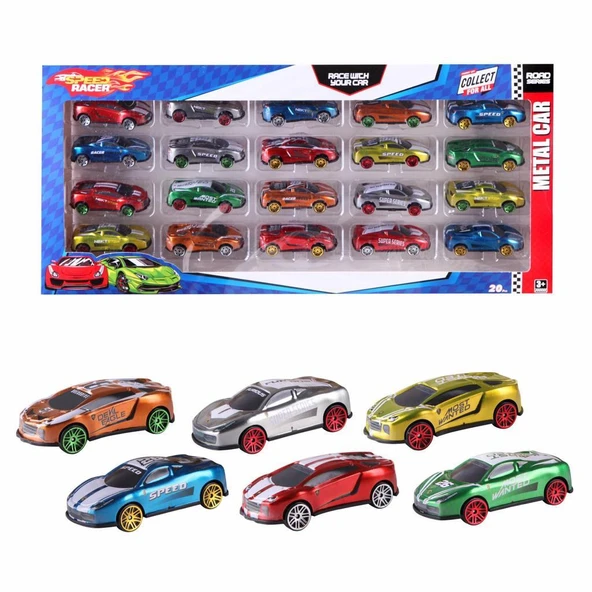 Farbu Oyuncak Toysan 20 li Speed Racer Diecast Metal Araba TOY-35 ürün görseli 1