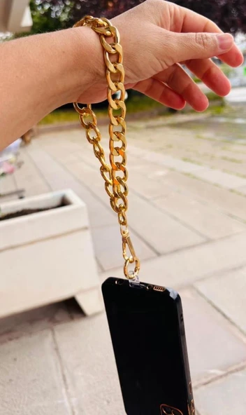 Çanta Aksesuar Light Gold Renk Telefon Bilek Askısı, Telefon Zinciri, Telefon Askısı, Tüm Telefon Kılıfları İçin Uygundur ürün görseli 1