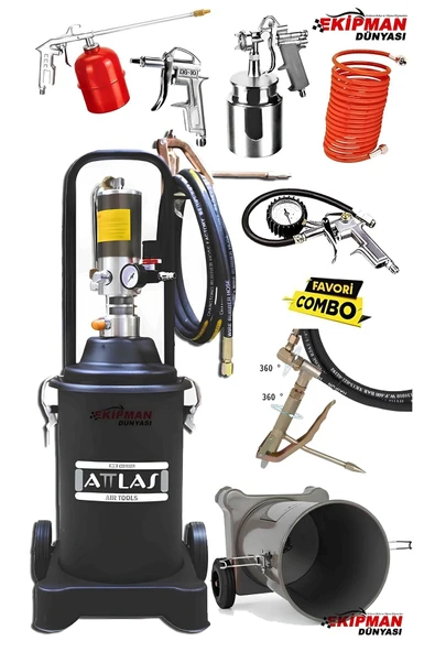 PROXTECH Attlas 12 Litre Havalı Gres Pompa ve Havalı Alet Seti Süper Set Süper Kalite ürün görseli 1