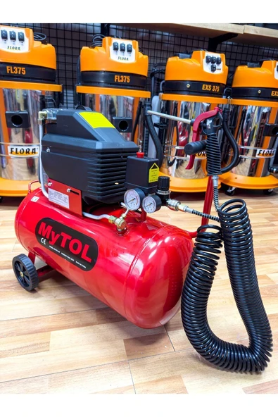PROXTECH En Çok Tercih Edilen 2HP 50 Litre 8Bar Hava Kompresörü 15Mt Spiral Hortum Takım Hediye Set ürün görseli 1