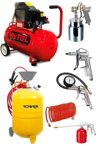 ROWERMAX Oto Yıkamacılara Ve Galerilere Özel Set 80 Litre Köpük Tankı 50 Litre Kompresör Ve Havalı Set ürün görseli 1