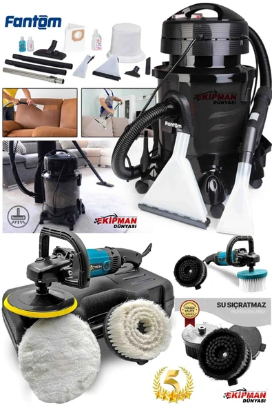 WORKMASTER Fantom Profesyonel Yerinde Halı Yıkama Koltuk Yıkama Makinası ve Koltuk Fırçalama Makinası Full Sett ürün görseli 1