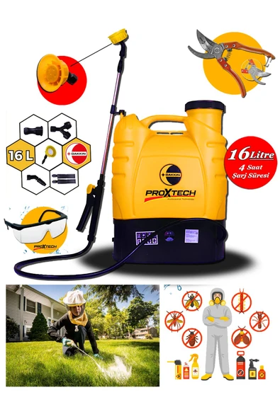 PROXTECH Prox Dakkin 16 Litre Akülü İlaçlama Makinası Dezenfekte Makinası Haşere İlaçlama Makinası ürün görseli 1