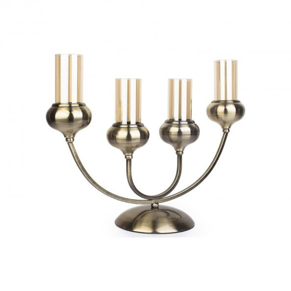 Acar Vilza 4lü Oval Cam Şamdan - 44 cm - TYU-009454/8 ürün görseli 1
