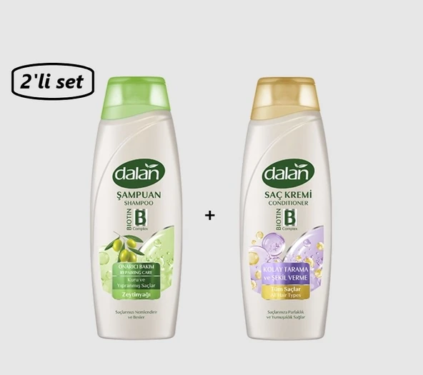 Dalan Zeytinyağlı Şampuan 450 ml - Dalan Kolay Tarama Saç Kremi 2'li Set ürün görseli 1