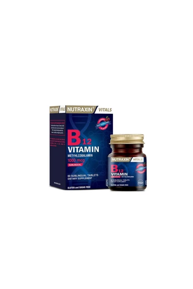 B12 Vitamini 1000mcg Kiraz Aromalı Takviye Edici Gıda 60 Dil Altı Tablet ürün görseli 1